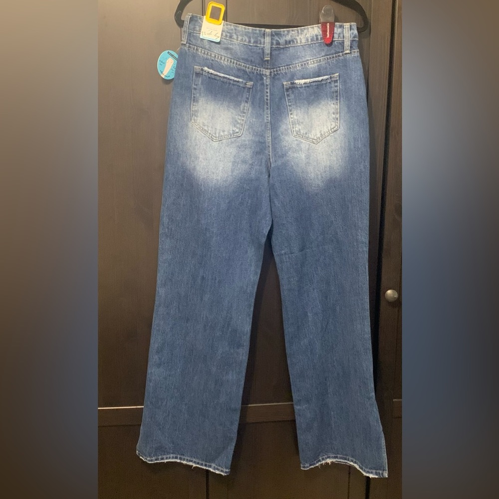 SOLD ymi dream collection 90's full length wide leg medium wash jeans - Picture 2 of 4